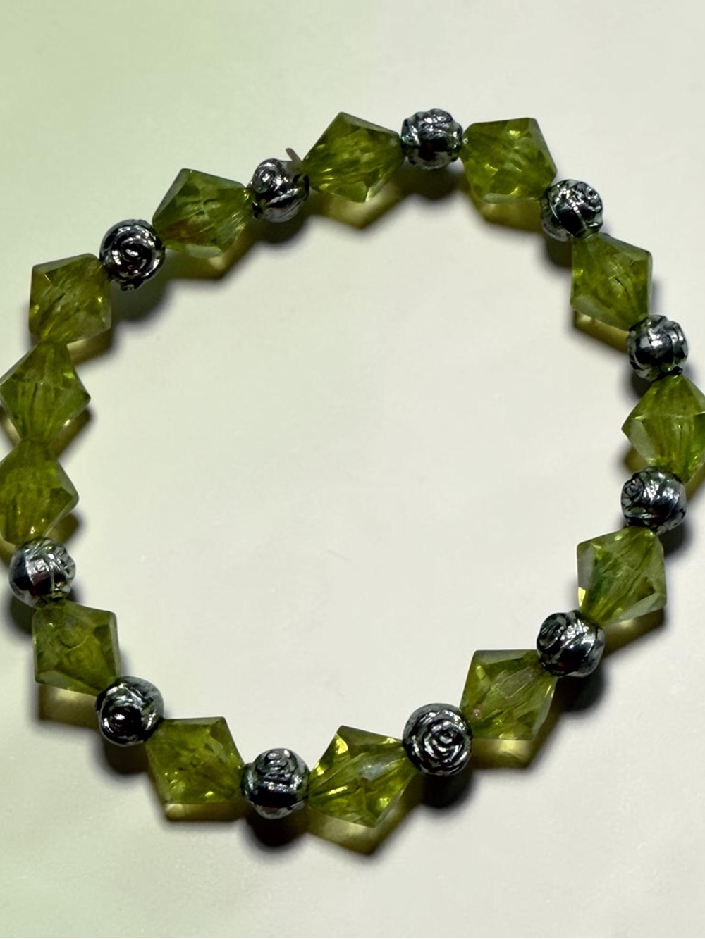 Yellow Crystal Bead Stretch Bracelet